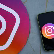 A phone screen displaying the logo of Instagram is seen in Ankara, Turkiye on September 27, 2024.