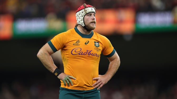 Fraser McReight of Australia looks on