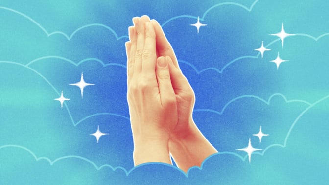 Praying hands signifying gratitude