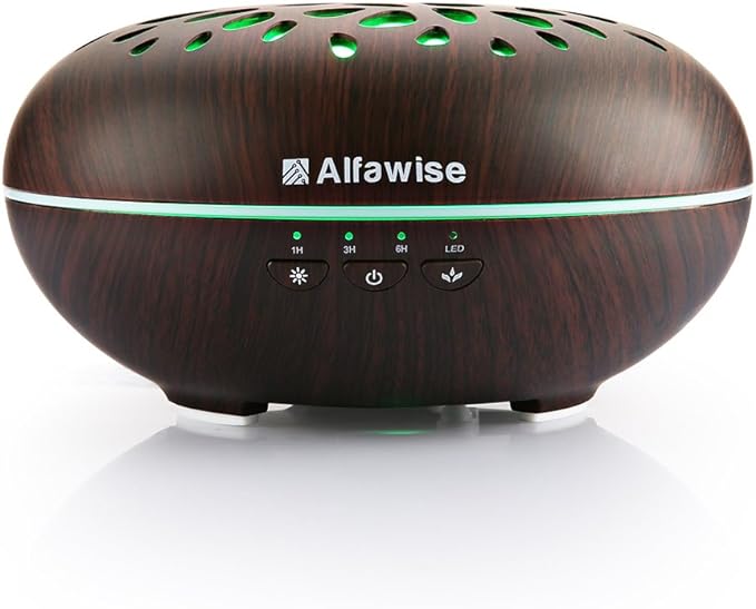 Alfawise Wooden Smart Humidifier Essential Oil Diffuser